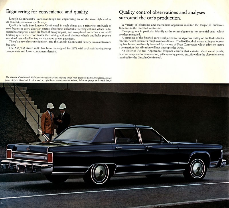 1978 Lincoln Continental Brochure Page 2